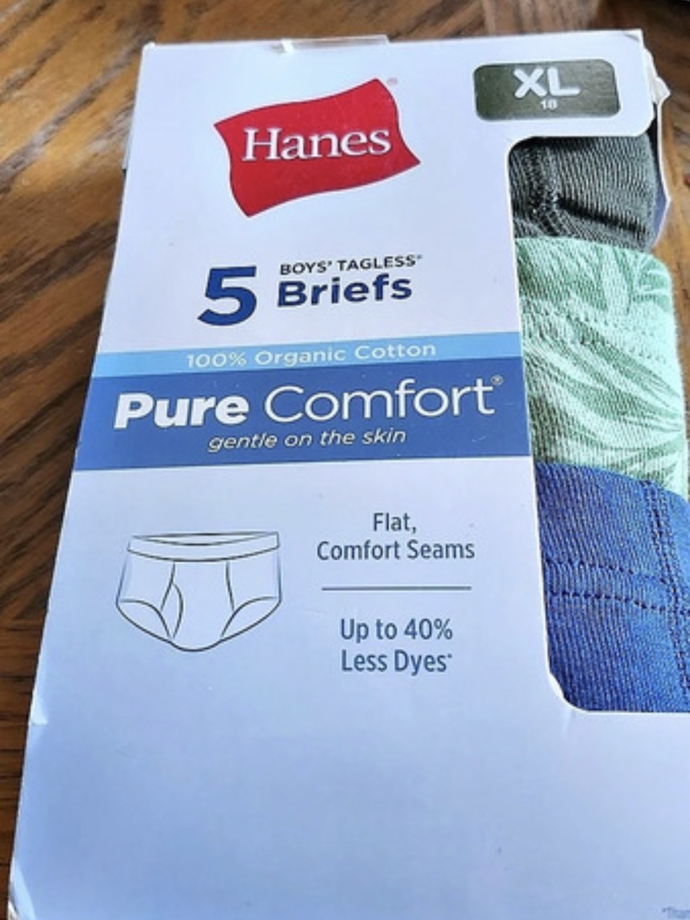 Hanes Pure Comfort Men's Briefs Blue & Green XL NWT